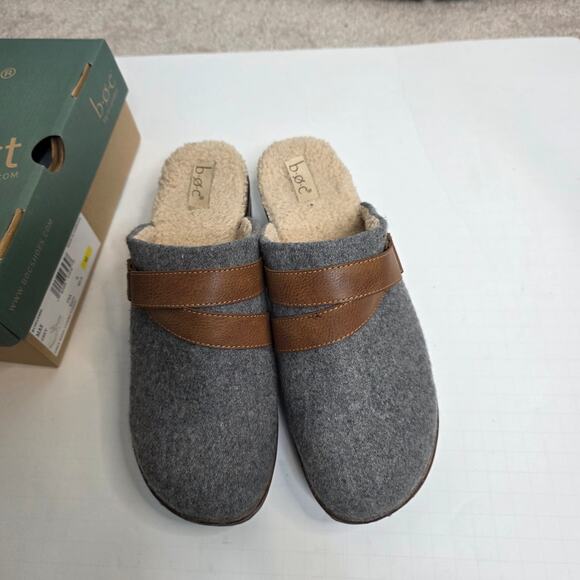 Born B.O.C. Mae Gray Wool Sherpa Lined Clogs Size 9 NWOT - Picture 6 of 12